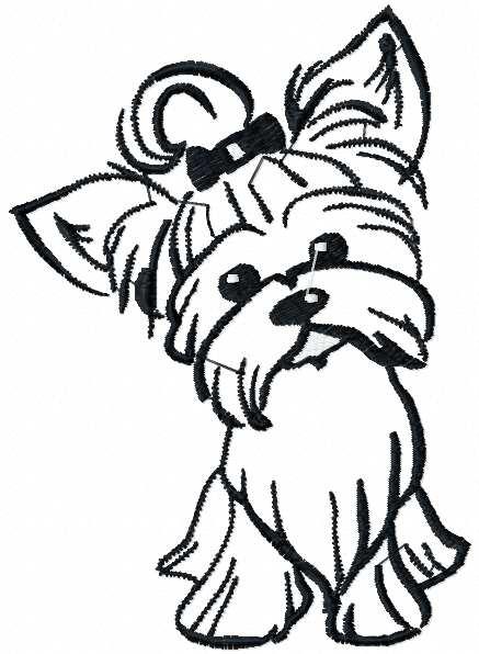 437x596 Cute Small Dog Free Embroidery Design - Small Dog Drawing