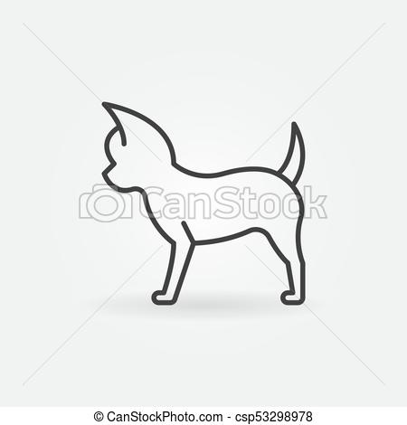 450x470 small dog vector icon or symbol in thin line style - Small Dog Drawing