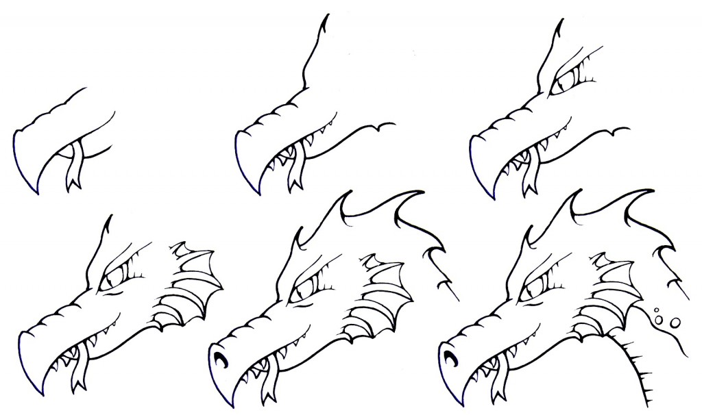 1024x606 How To Draw A Dragon Step - Small Dragon Drawing