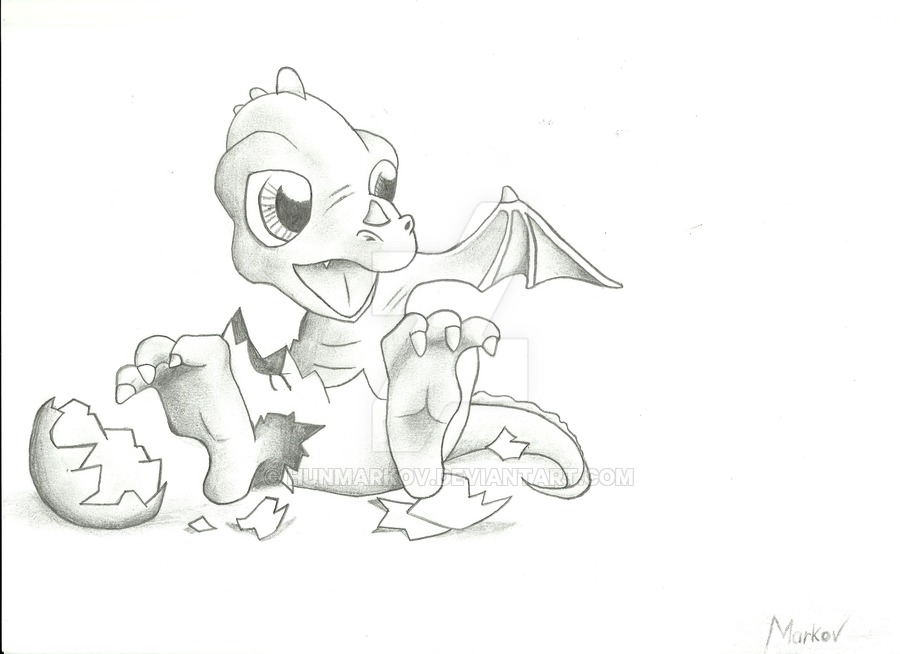 900x654 Little Dragon Draw - Small Dragon Drawing