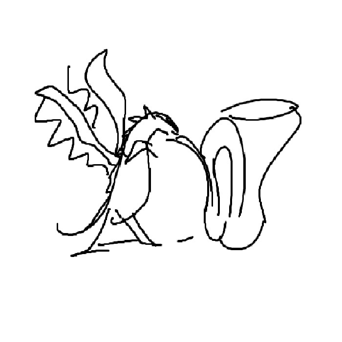 700x700 Small Dragon Playing Tuba - Small Dragon Drawing