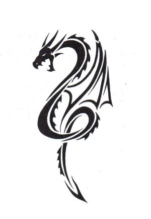 300x436 Tattoo Design Small Dragon Tattoos - Small Dragon Drawing
