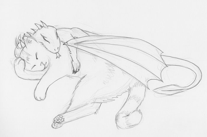 700x463 Warmth Buddies - Small Dragon Drawing