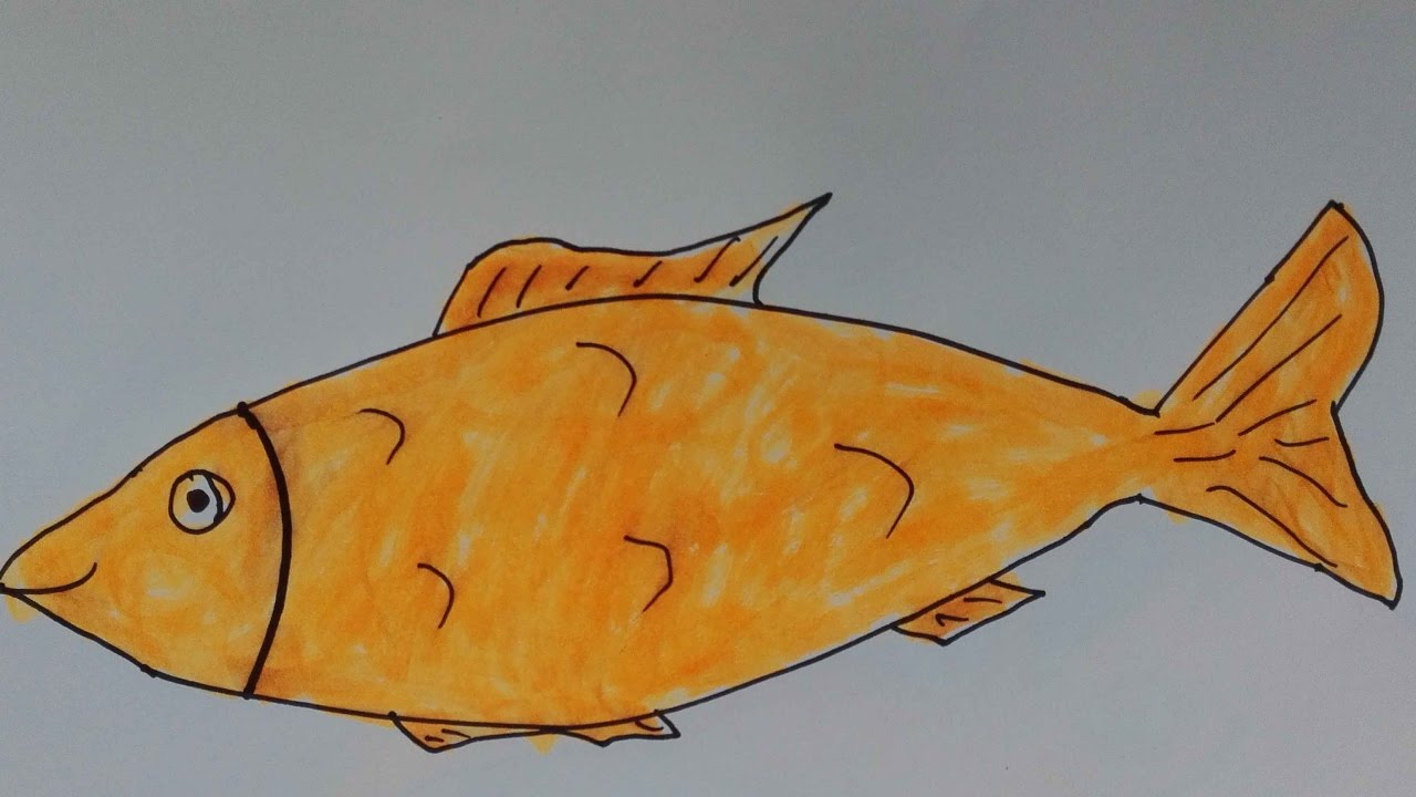 1280x720 How To Draw A Fish Step - Small Fish Drawing