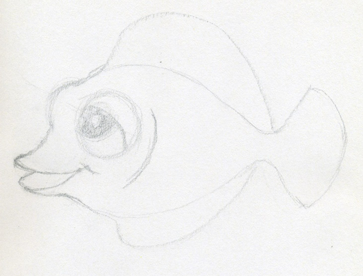 731x556 Original Cartoon Fish Drawing - Small Fish Drawing