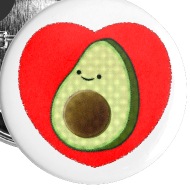 190x190 cute avocado in red heart drawing small buttons spreadshirt - Small Heart Drawing