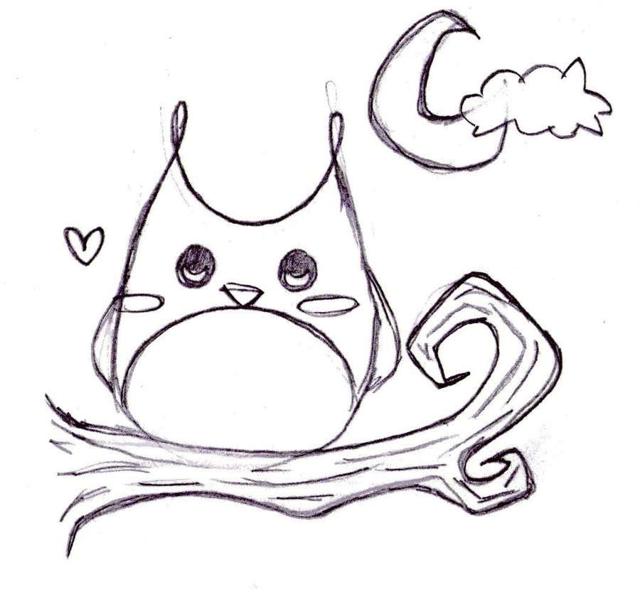 900x829 Owl Drawing - Small Owl Drawing