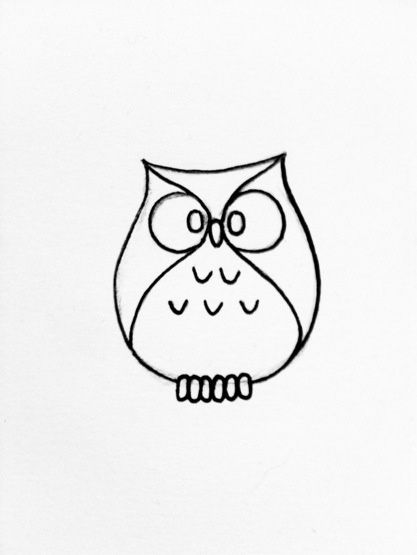417x555 Simple Owl Drawing - Small Owl Drawing