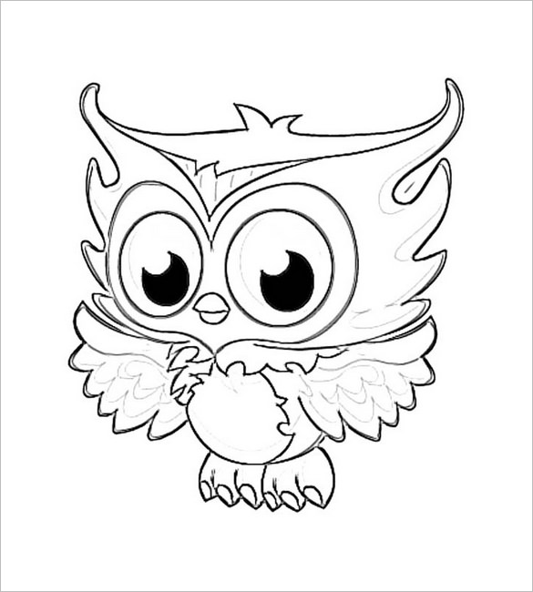 585x650 Small Owl Template - Small Owl Drawing
