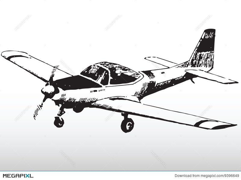 800x596 sketch of small private plane illustration - Small Plane Drawing