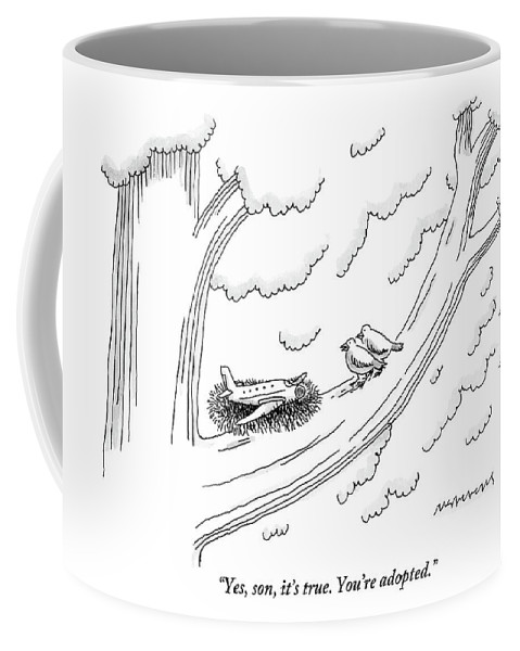 479x600 two birds on a tree branch speak to a small plane coffee mug - Small Plane Drawing