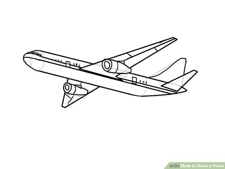728x546 Ways To Draw A Plane - Small Plane Drawing