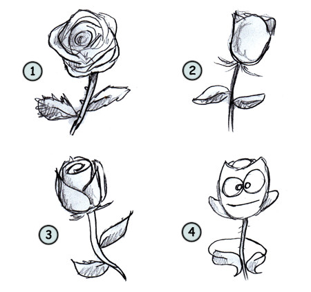 450x423 How To Draw A Rose - Small Rose Drawing