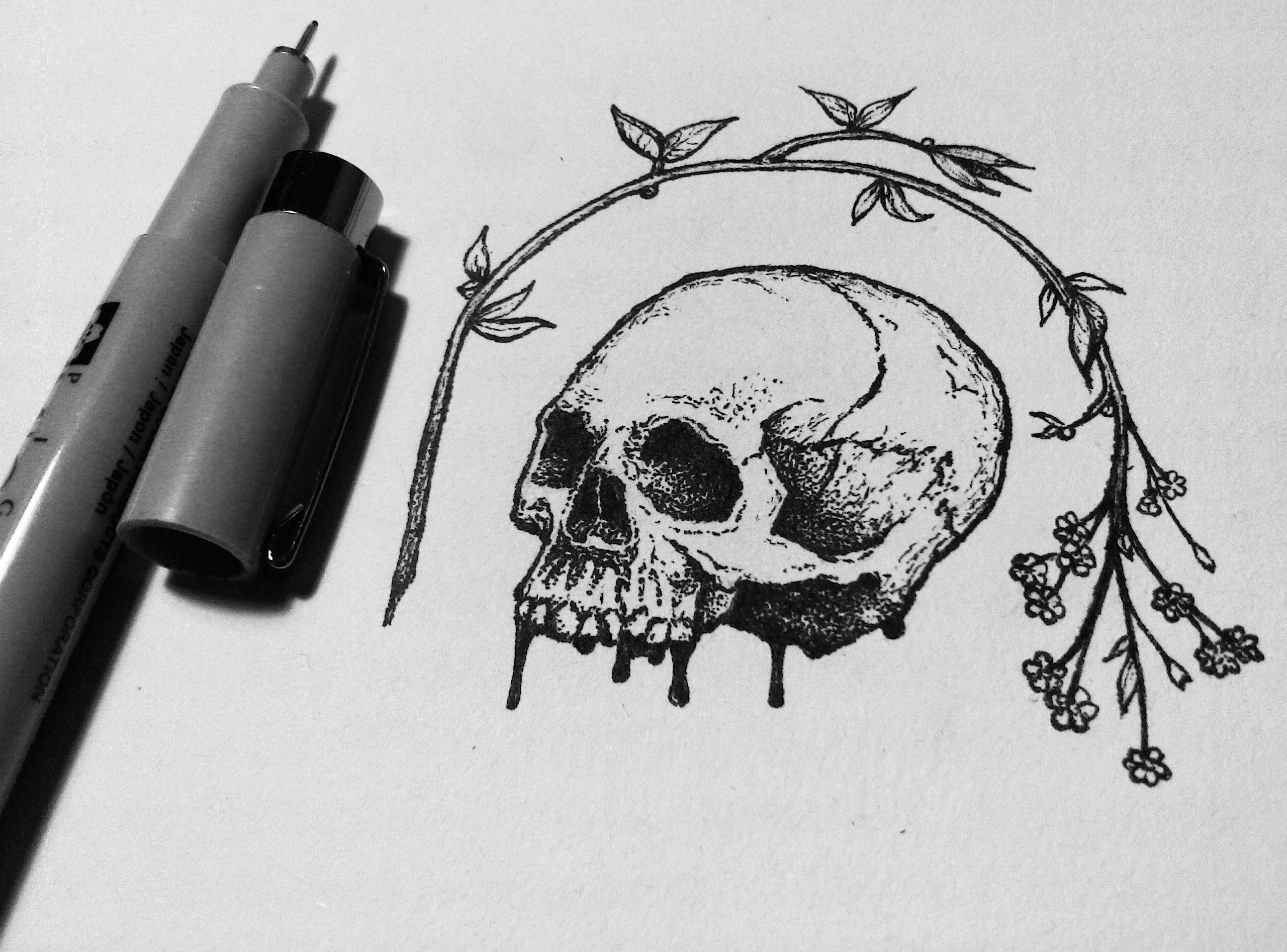 2560x1894 Small Ink Skull, Small Tatto Idea, Skull Tattoo, Ink Drawing - Small Skull Drawing