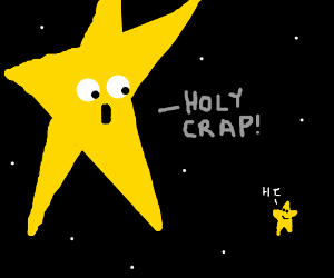 300x250 big star is shocked to see small star drawing - Small Star Drawing