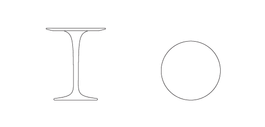 520x250 Saarinen Side Table - Small Table Drawing
