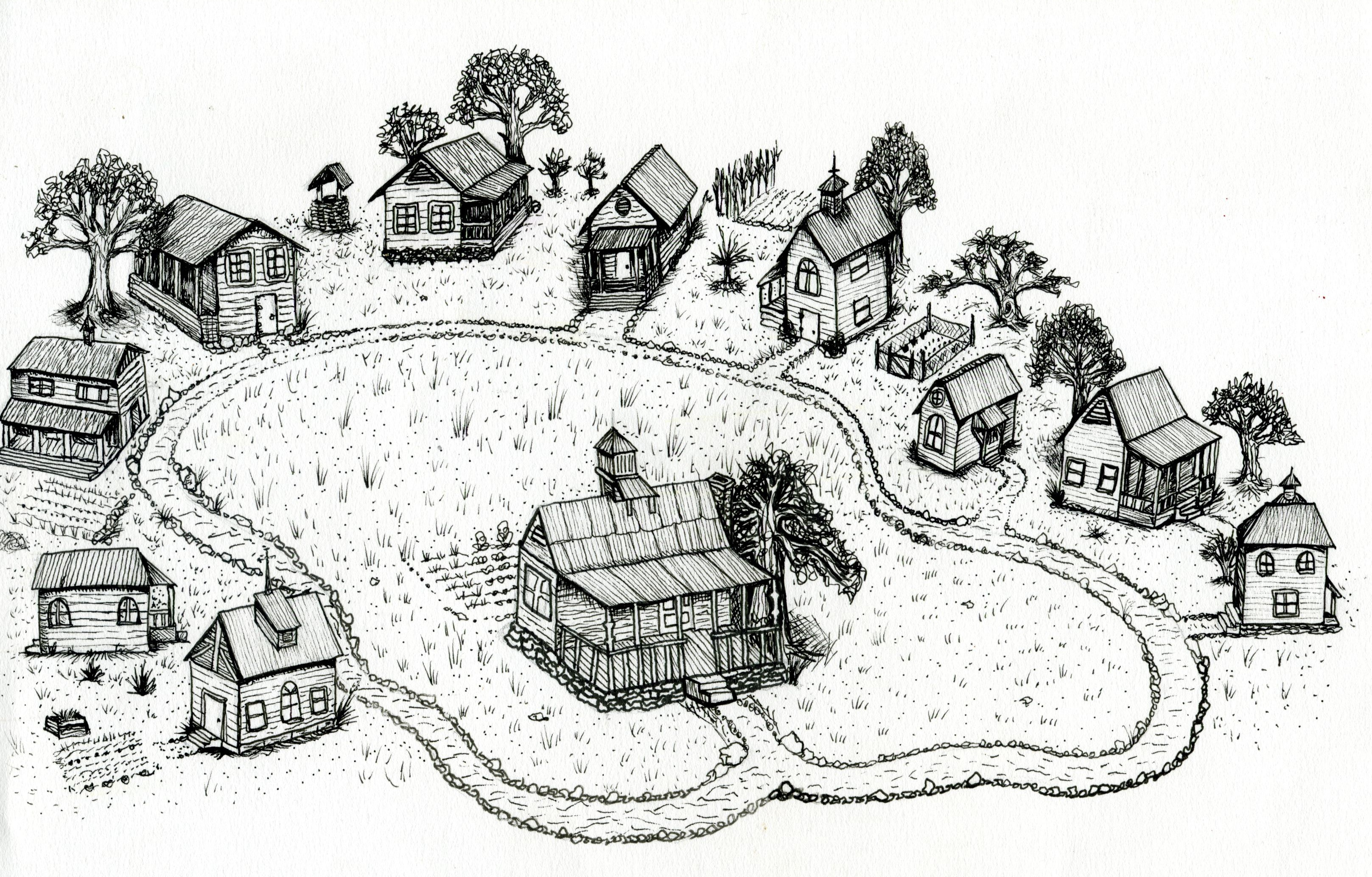 План средневековой деревни