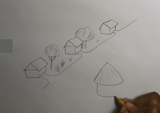 537x380 How To Draw A Village Step - Small Village Drawing