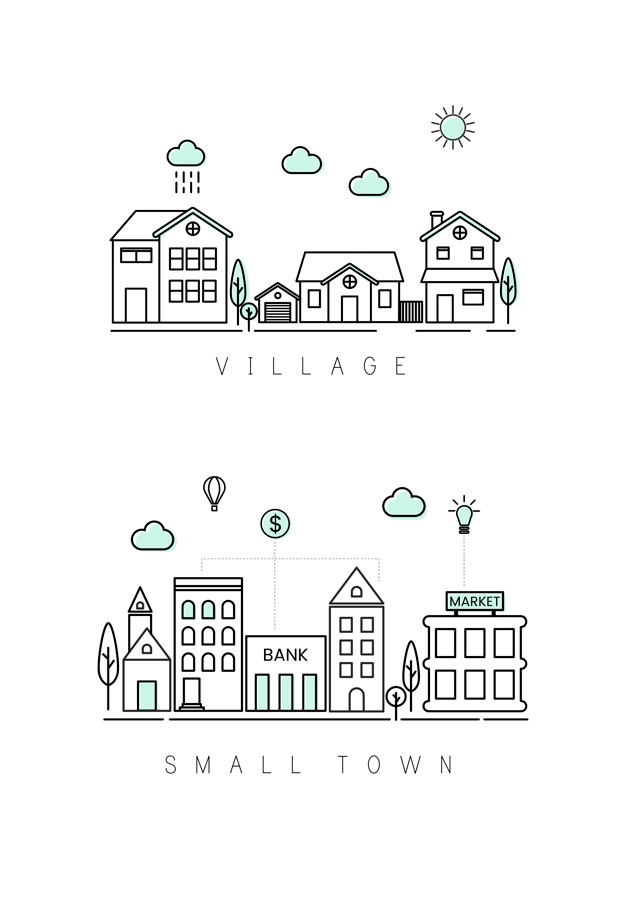 626x910 Village Vectors, Photos And Free Download - Small Village Drawing