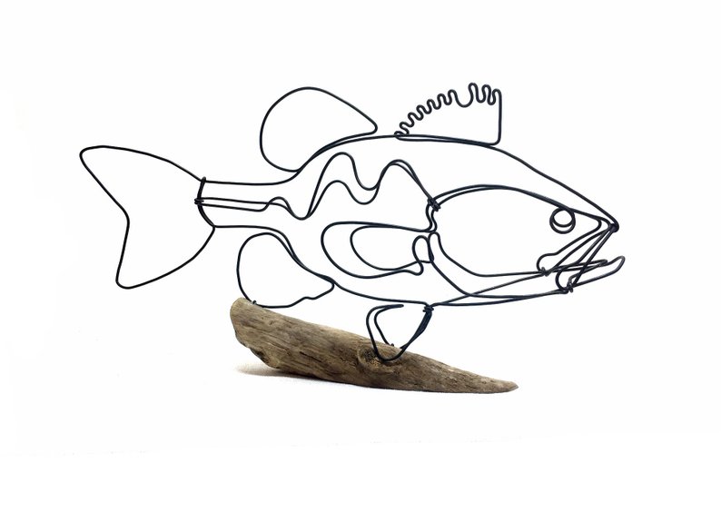 794x564 trophy smallmouth bass wire sculpture fish wire art minimal etsy - Smallmouth Bass Drawing