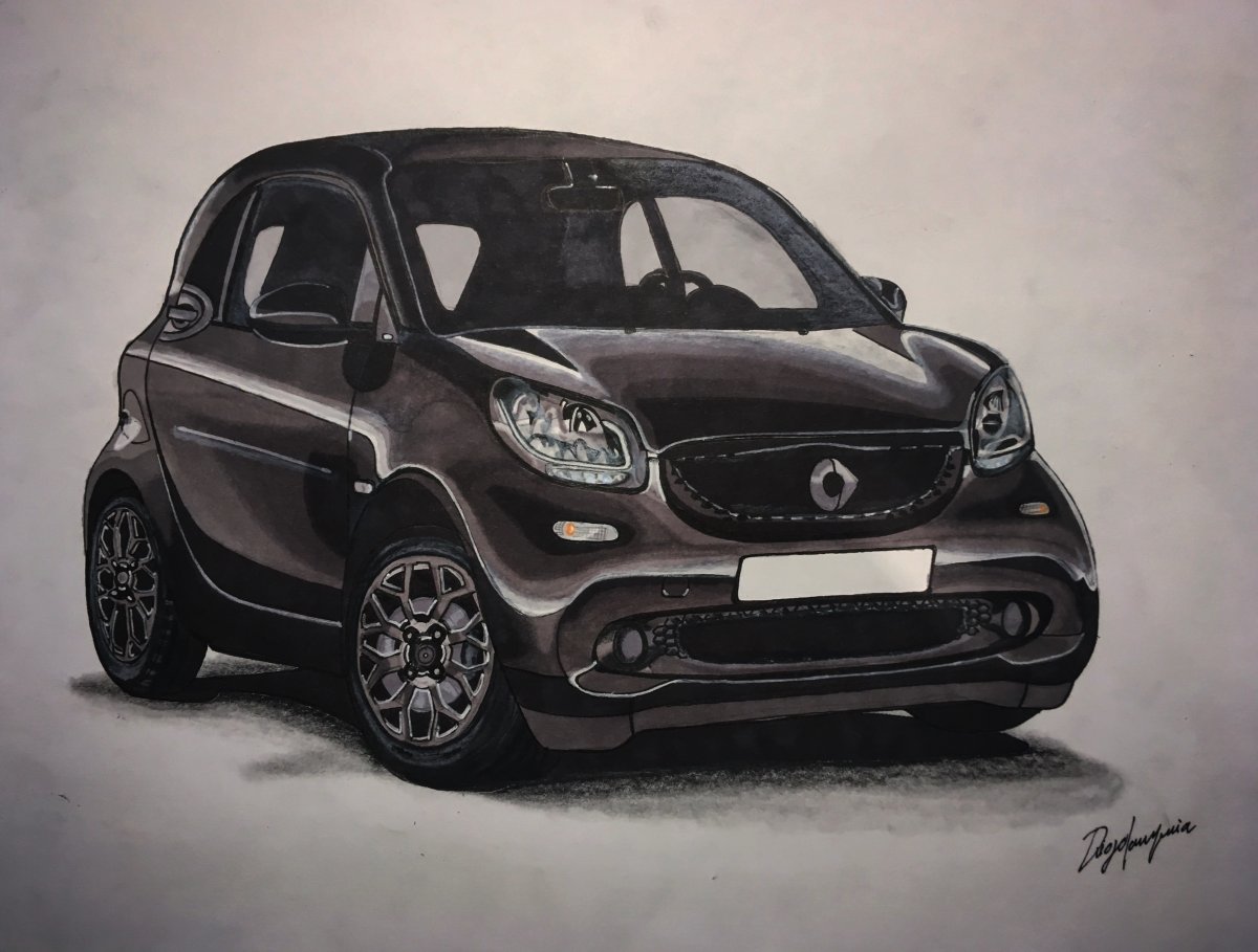 1200x909 smart fortwo - Smart Car Drawing