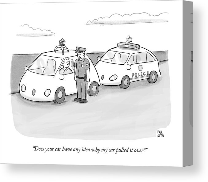 678x594 a police officer in a futuristic smart car pulls canvas print - Smart Car Drawing