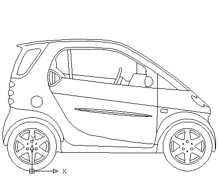 431x360 autocad drawing smart c automobile daimler ag dwg - Smart Car Drawing