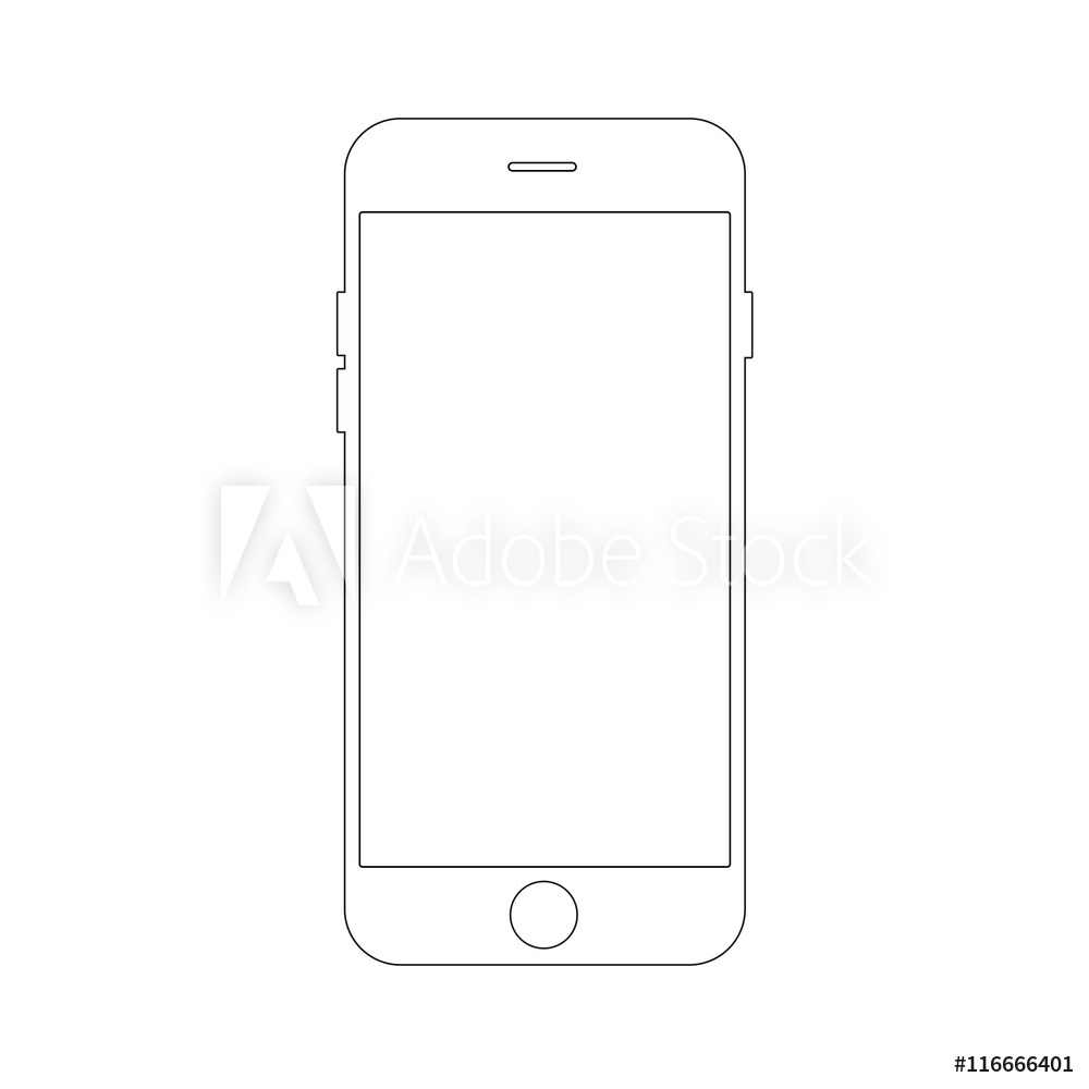 1000x1000 Photo Art Print Outline Drawing Smartphone Concept Elegant Thin - Smartphone Drawing