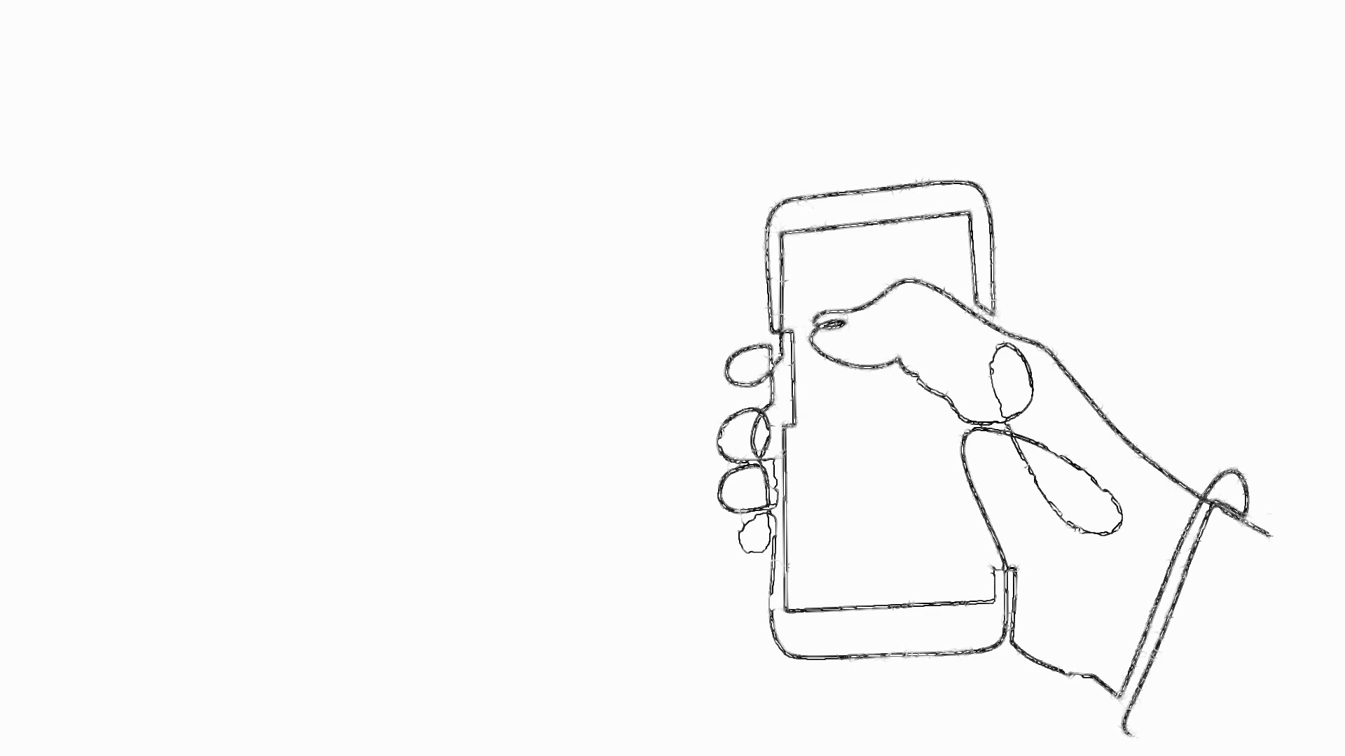 1920x1080 Continuous Line Drawing Of Hand Holding Smartphone Motion - Smartphone Drawing