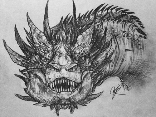 500x375 Image About Drawing In Art - Smaug Dragon Drawing