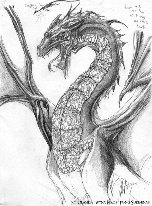 500x677 smaug concept mythical birds dragon sketch - Smaug Dragon Drawing