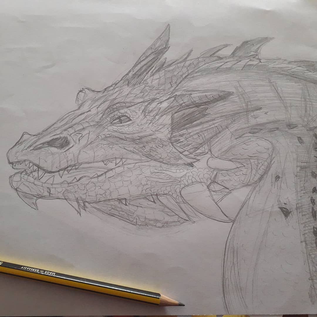 1080x1080 Smaug Drawing Sketch Drawing Skill - Smaug Drawing