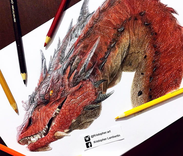 750x640 Smaug Pencil Drawing - Smaug Drawing