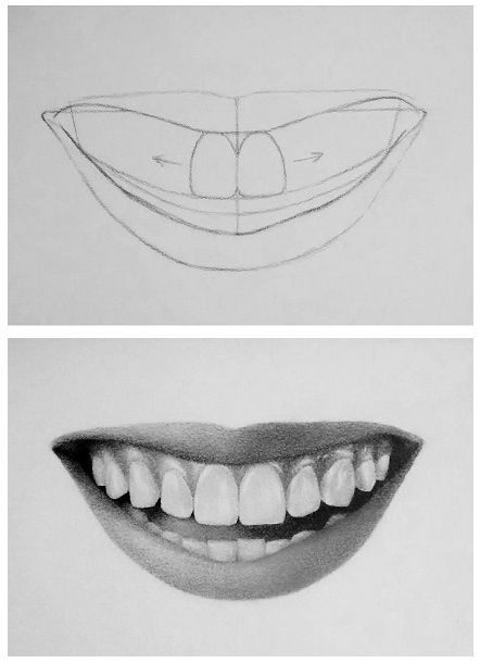 442x610 How To Draw Teeth And Lips - Smile Drawing