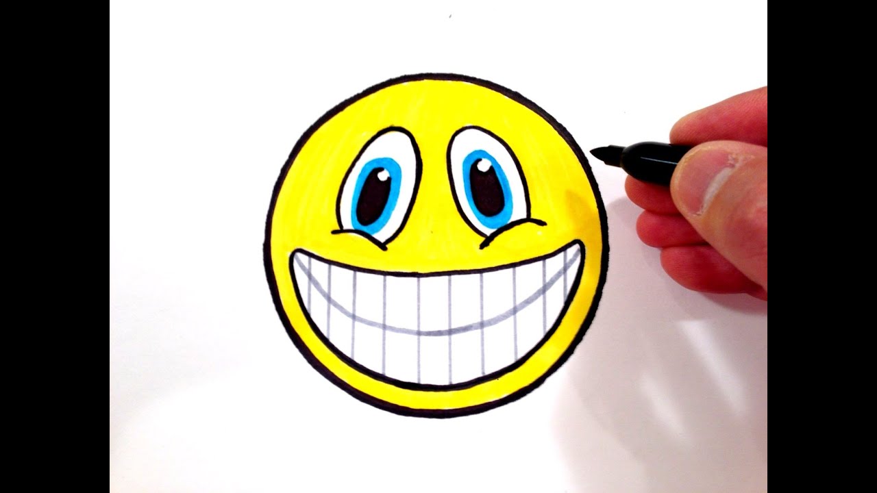 1280x720 How To Draw A Smiley Face With Teeth - Smiley Drawing