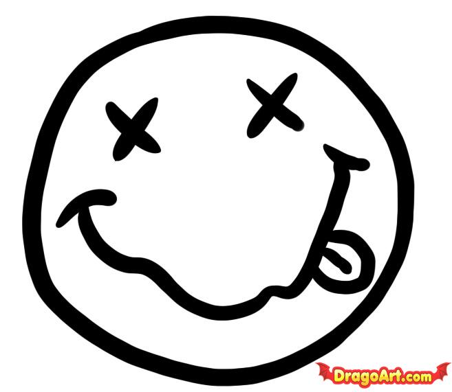 657x571 Step How To Draw Nirvana Smiley Face - Smiley Drawing