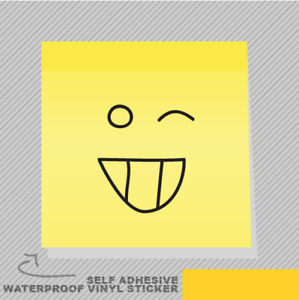 299x300 Post Note Smiley Face Drawing Joke Vinyl Sticker Decal Window Car - Smiley Face Drawing