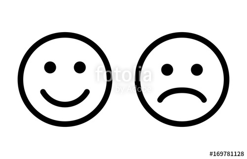 500x322 happy and sad emoji smiley faces line art vector icon for apps - Smiley Face Line Drawing