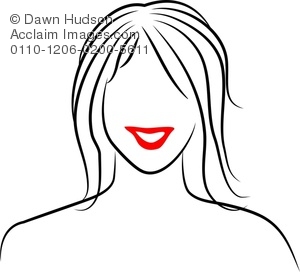 300x272 Clipart Illustration Of Simple Line Drawing Of A Portrait - Smiley Face Line Drawing