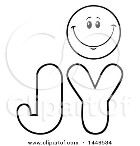 450x470 Clipart Of A Cartoon Black And White Lineart Happy Smiley Face - Smiley Face Line Drawing