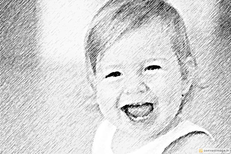749x500 pencil drawing of a little blond smiling baby convertimage me - Smiling Baby Drawing
