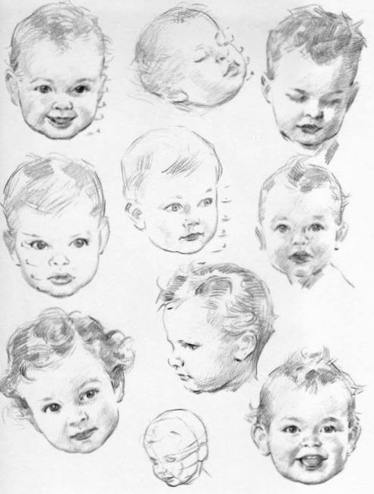 736x972 Baby Gifts In Baby Sketch - Smiling Baby Drawing