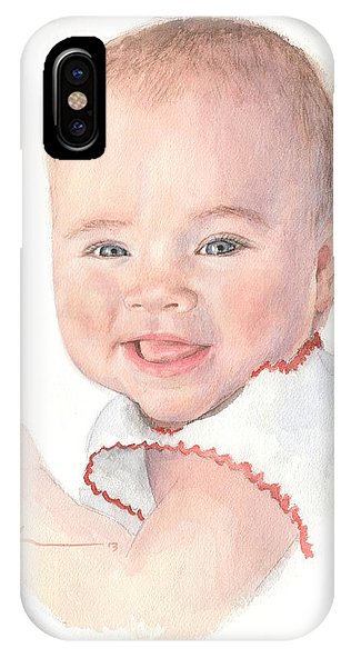 316x592 smiling baby girl watercolor portrait iphone x case for sale - Smiling Baby Drawing