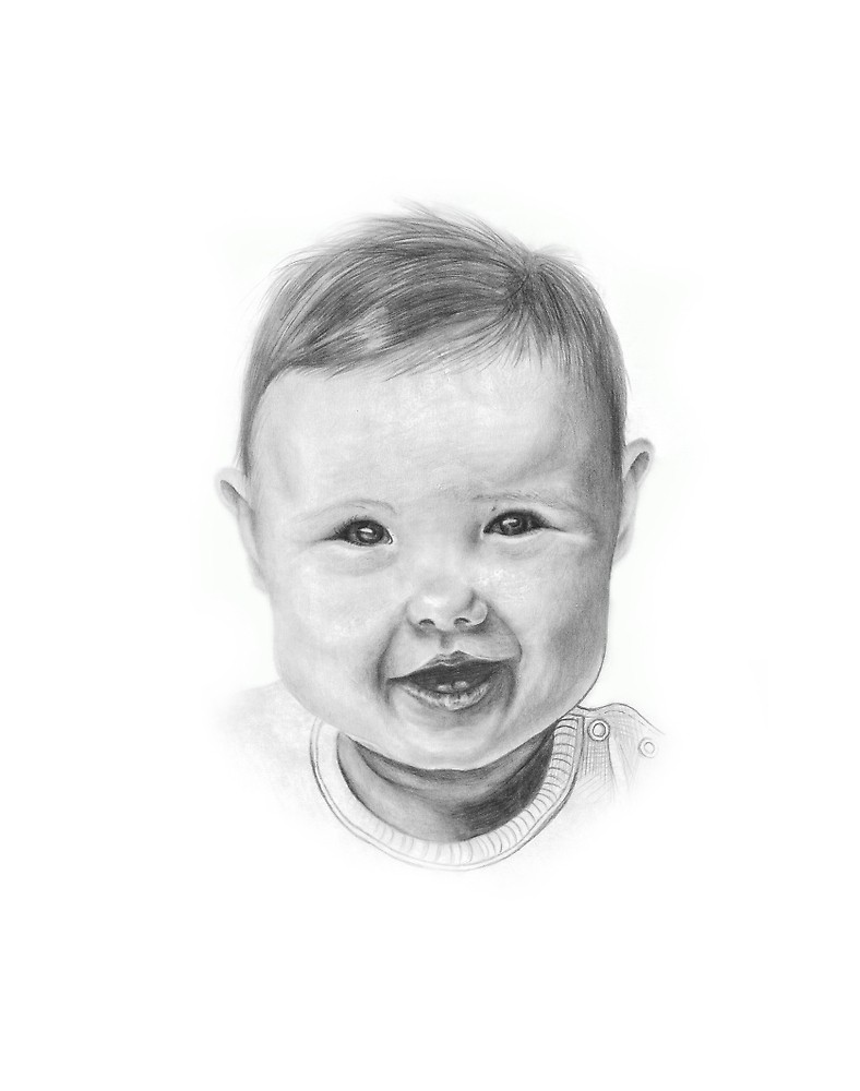 788x1000 smiling baby - Smiling Baby Drawing