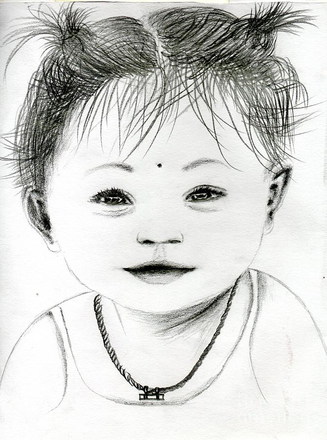 669x900 smiling child drawing - Smiling Baby Drawing