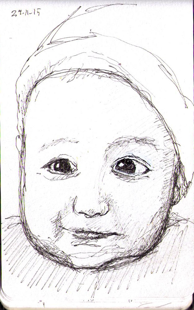 625x1000 smiling baby sketch one drawing daily - Smiling Baby Drawing