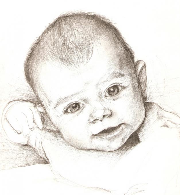 627x680 Baby Drawing Drawings Ideas For Kids - Smiling Baby Drawing