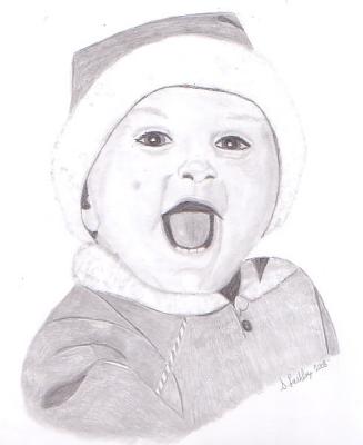 327x400 Baby Landon - Smiling Baby Drawing