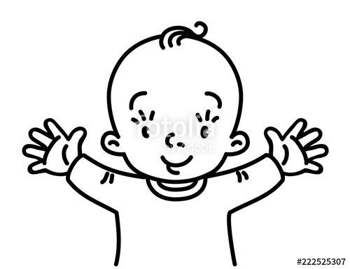 500x385 funny small smiling baby with open arms stock image and royalty - Smiling Baby Drawing
