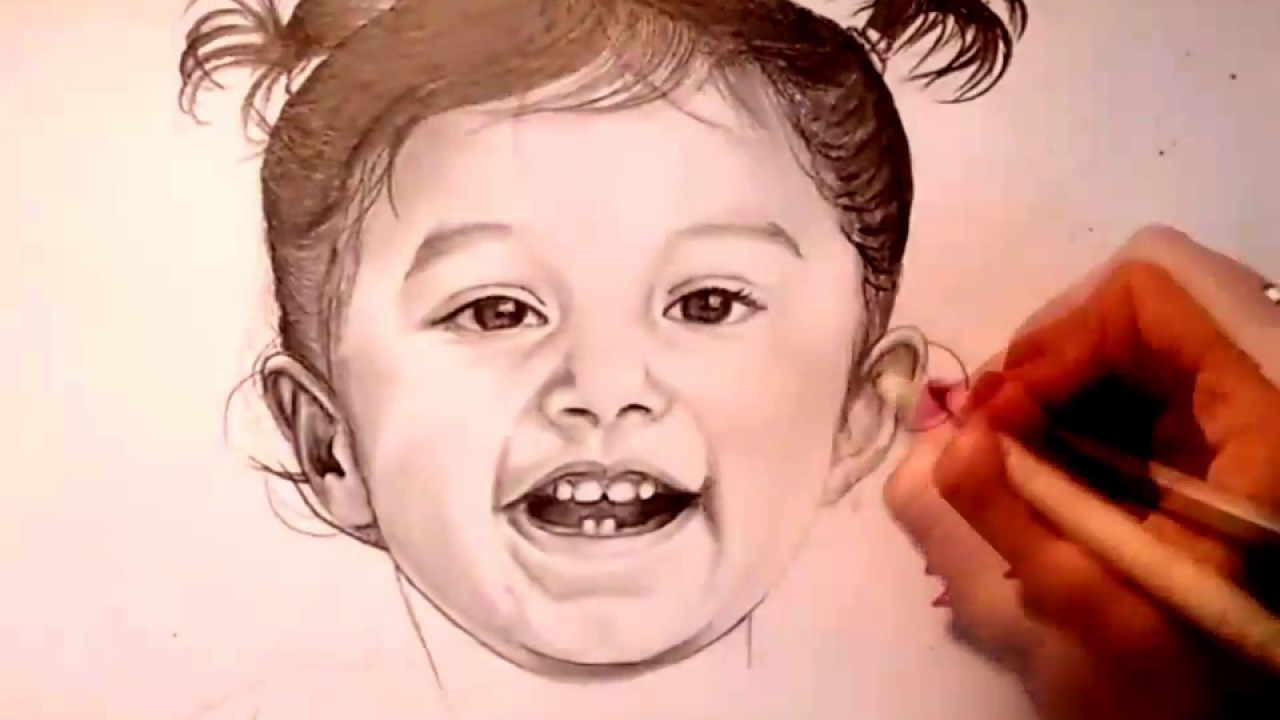 1280x720 how to draw smiling baby face speed drawing - Smiling Baby Drawing